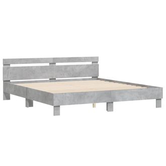 Berkfield Home Durable Bed Frame without Mattress Concrete Grey 160x200 cm