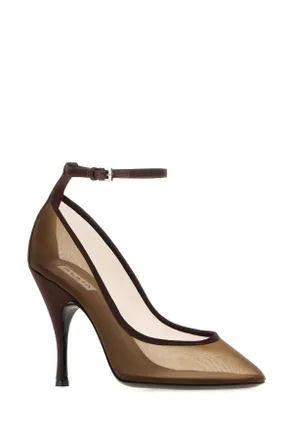 Alaia Mesh Colorblock Pumps - Brown
