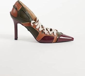 Azalea Wang Azalea Wang Firestring scarpe sportive con tacco e lacci in verde oliva multicolore