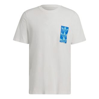 adidas Mens adidas originals Logo Pattern Printing Casual Round Neck Short Sleeve White T-Shirt HC7186