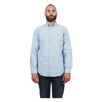 Polo Ralph Lauren Overhemden, Heren, Blauw, XL, Katoen, Klassiek Oxford Shirt