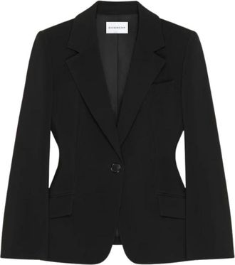 Givenchy Blazers, female, Black, Size: XS Single-breasted Jacket in Crepe Cady