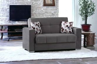 Dmora Sof&aacute; Cama Dgosen, Sof&aacute; Cama Contenedor Lineal 2 Plazas, Sof&aacute; De Sal&oacute;n En Tela Acolchada Con Apertura Clic-clac, 160x85h91 Cm, Gris - Dmora