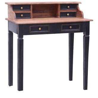 vidaXL Escritorio Con Cajones Madera Maciza De Caoba 90x50x101 Cm Vidaxl