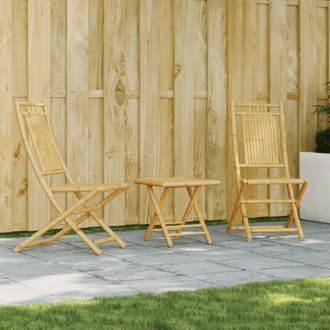 Berkfield Home 3 Piece Bistro Set Bamboo in Brown