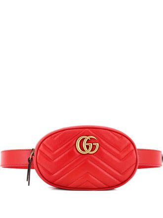 Gucci GG Marmont Matelasse Leather belt bag - women - Calf Leather - One Size - Red