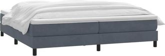 vidaXL Cama Box Spring Con Colch&oacute;n Terciopelo Gris Oscuro 180x210 Cm Vidaxl