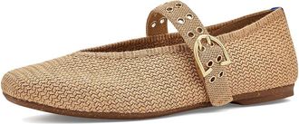 Rothy's The Max Buckle Mary Jane Womens Dress Flat Shoes Tan Woven : 10.5 M