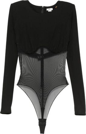 Elisabetta Franchi Bodysuit In Cr&ecirc;pe Jersey And Mesh Tulle Fabric
