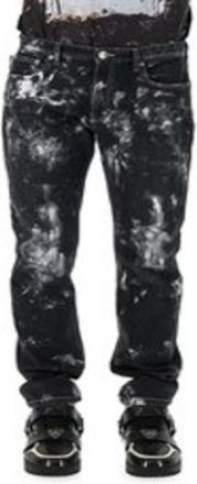 Roberto Cavalli Paint-Splatter Denim Jeans, Waist Size 31