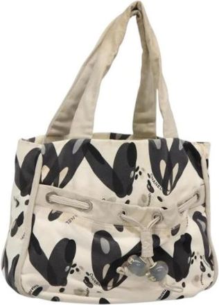 Chanel Pre-owned Canvas chanel-bags - Dames - Vintage Shopper - Wit - ONE Size - Vintage