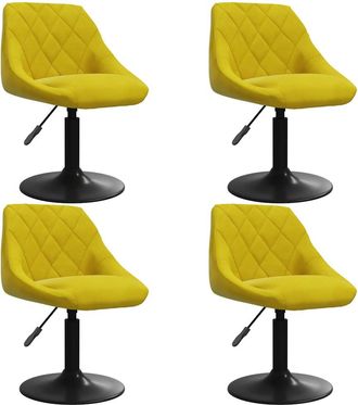 vidaXL Vidaxl - Sillas De Comedor Giratorias 4 Uds Terciopelo Amarillo Mostaza