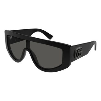 Gucci Accessoires, Dames, Zwart, ONE Size, Zonnebril met rechthoekig montuur