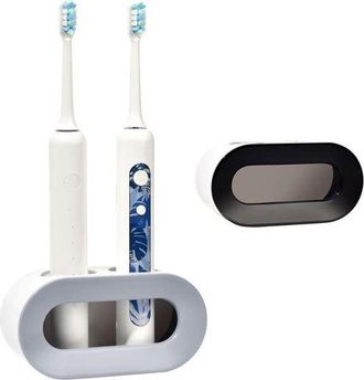 OEM Juego De 2 Soportes Para Cepillos De Dientes El&eacute;ctricos (negro + Gris), Soporte De Pared Con Drenaje Para Cepillos De Dientes El&eacute;ctricos, Almacenamien