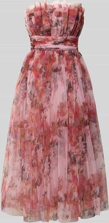 Lace & Beads Regular Fit Midikleid mit floralem Allover-Print in Rose, Gr&ouml;&szlig;e XXL