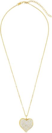 Sterling Forever Silver Cz Heart Necklace