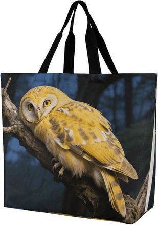 Generic Yellow Snowy Owl Women Handbag Durable Shopping Bag Lightweight Handbags For Work College Beach