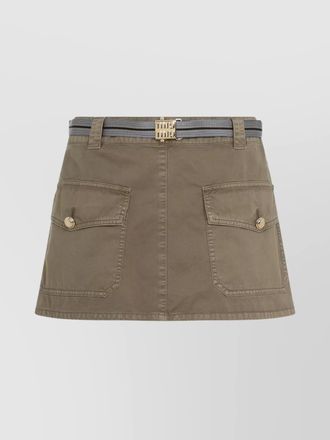 Miu Miu cotton mini a-line skirt