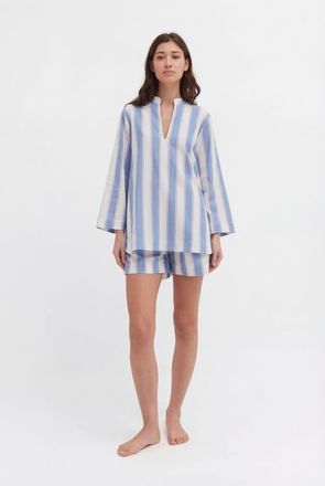 Desmond & Dempsey Boat Pajama Set in Feluka Blue at Nordstrom, Size Medium Uk