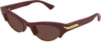 Bottega Veneta BV1431S 004 Womens Sunglasses Burgundy Size 52