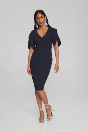 Joseph Ribkoff Beaded Dress In Midnight Blue