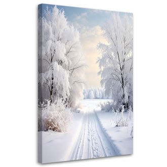 Feeby Impresi&oacute;n De Imagen, Paisaje Invierno Nieve Carretera &Aacute;rboles, 80x120
