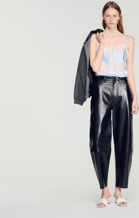 Sandro Lingerie-style top with lace