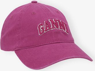Ganni Purple Canvas Cap