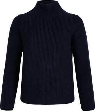Gran Sasso Maglione a coste a collo alto - Blu