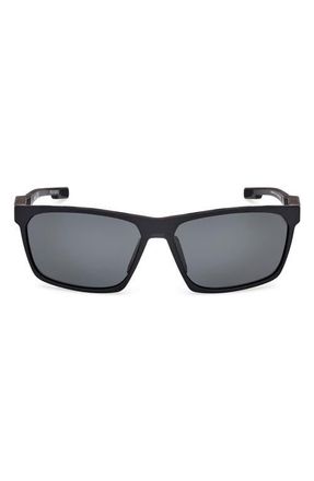 adidas 59mm Navigator Sunglasses in Matte Black /Smoke Polarized at Nordstrom