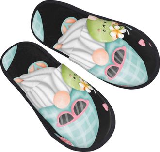 Generic Portable Cotton Slipper Summer Gnome Fluffy Slipper Fluffy Womens Slippers for Bedroom Indoor Guest M