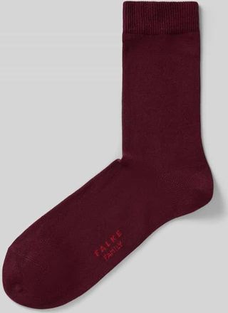 Falke Socken mit Label-Schriftzug Modell FAMILY in Bordeaux, Gr&ouml;&szlig;e 35-38