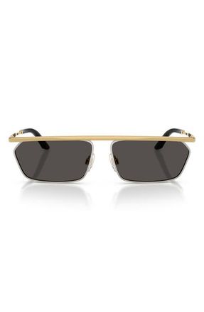Dolce & Gabbana 60mm Rectangular Sunglasses in Gold/Silver /Dark Grey at Nordstrom
