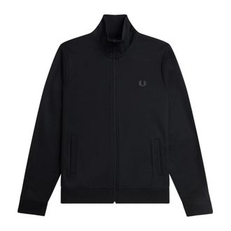 Fred Perry Hoodies & sweatvesten, Heren, Zwart, L, Klassieke Zip-Through Sweatshirt