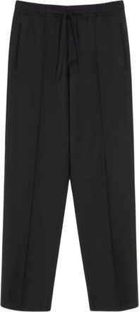 Valentino Wolbroek met VLogo-borduring - Heren - Straight fit broeken - Zwart - M - Wol - Broeken