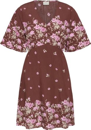 Kaffe Karosine Jurk - Dames - Korte kleedjes - Bruin - 2XL - Kleedjes