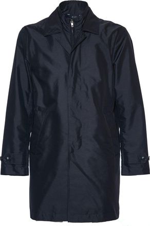 Fay Black Morning Db Front Coat With Concealed Closure
