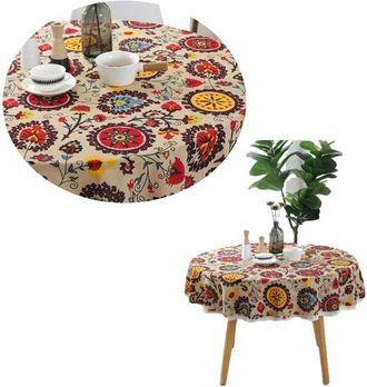 OEM Manteles, Manteler&iacute;a, Hule De Exterior, Mantel Redondo, Camino De Mesa, Hule Redondo, Mantel De Jard&iacute;n, Mantel Decorativo, Di&aacute;metro Total 150 Cm