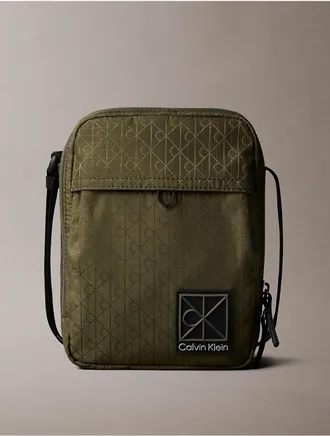 Calvin Klein Mens Utility Emblem Reporter Bag - Green