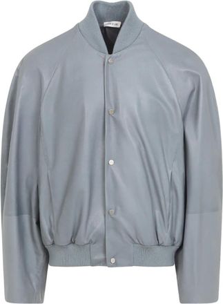 Fear of God 9 Raglan Bomber Jacket - Heren - Bomber jackets - Grijs - L - Leer - Jassen