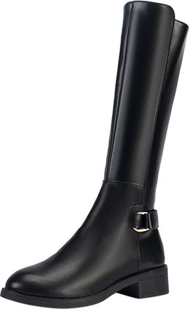 Generic 2026 Petite Women Womens Autumn/Winter Leather Winter Boots Wellies Block Heel Lug Sole Country Walk Commute, Office Wide Fit Chelsea Comfy Cushioned 