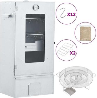 vidaXL Vidaxl - Horno Ahumador De Bbq Con Generador Humo Fr&iacute;o Acero Galvanizado