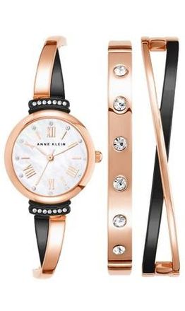 Anne Klein Femme White Mother of Pearl Dial Ladies Watch AK/2245GYST