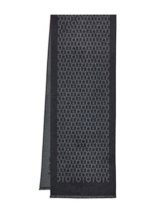 Ferragamo gancini-print silk scarf - men - Silk - One Size - Grey