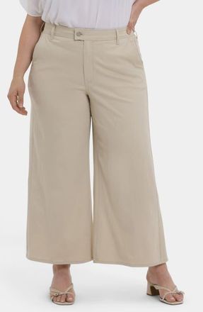 NYDJ Mona High Waist Ankle Wide Leg Trouser Jeans in Feather at Nordstrom, Size 14W