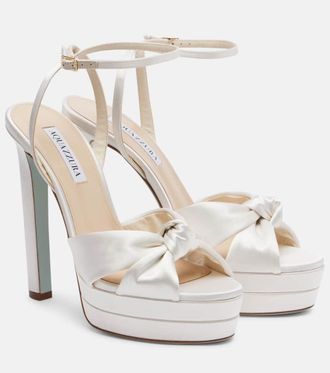 Aquazzura Sandalias de novia Cupid 130 de sat&eacute;n de seda