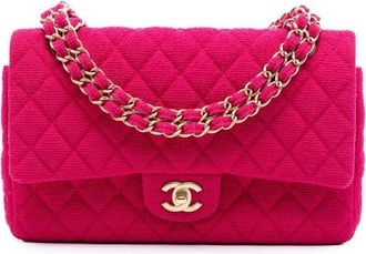 Chanel 2009-2010 Medium Classic Jersey Double Flap shoulder bag - Rosa