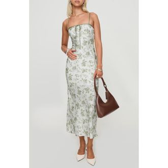 Princess Polly Vasiliki Floral Midi Sundress in White at Nordstrom Rack, Size 8