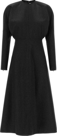 Victoria Beckham Black Crew Neck Midi Dress