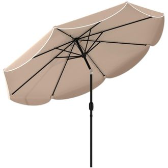 OUTSUNNY Sombrilla de jard&iacute;n 265x265x235 cm caqui